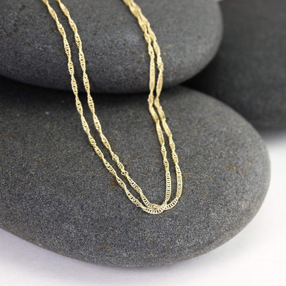 Airy 14K Twisted Singapore Chain