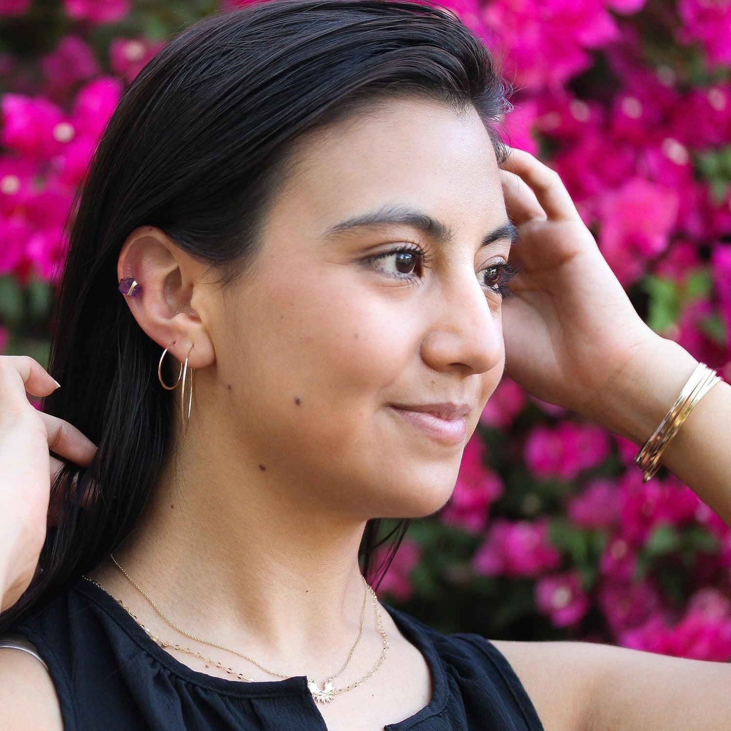 Amethyst Crystal Stud Earrings