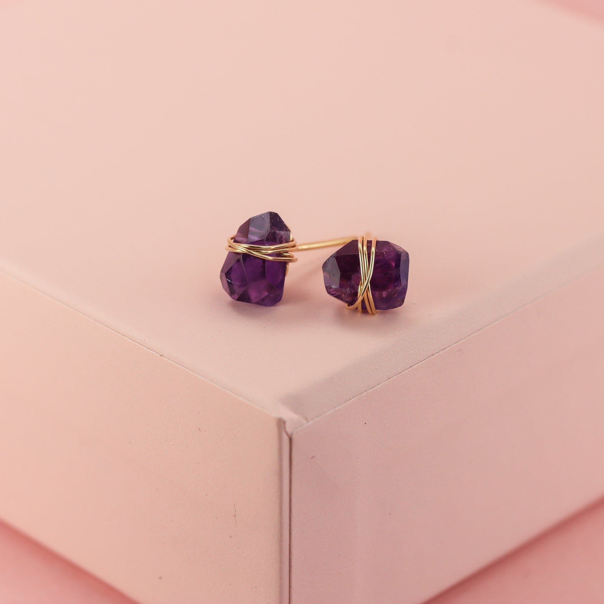 Amethyst Crystal Stud Earrings