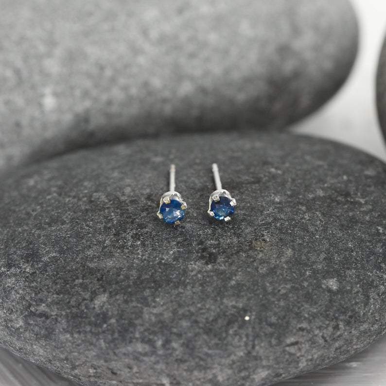 Blue Sapphire Mini Studs