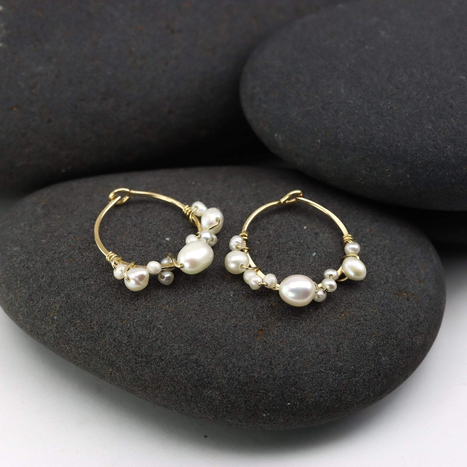 Bubbly Pearl Hoops