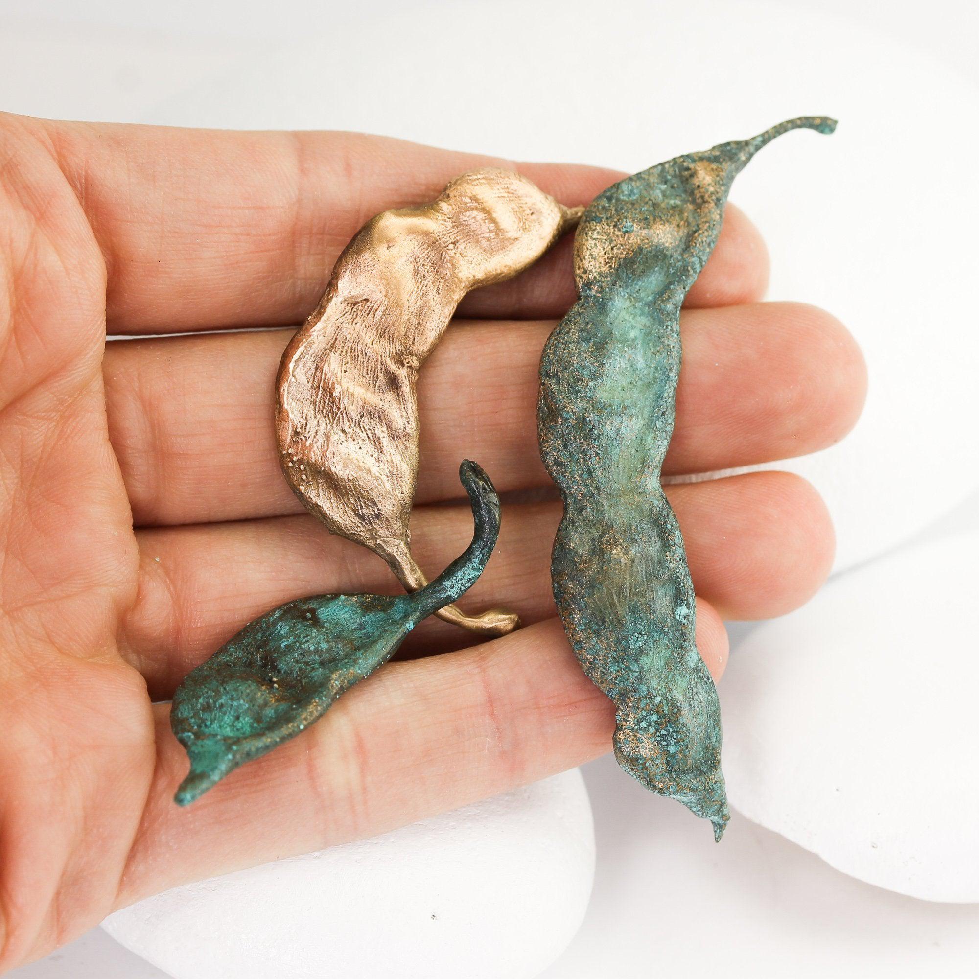 Cast Bronze Patina Desert Mesquite Seed Pod Necklace