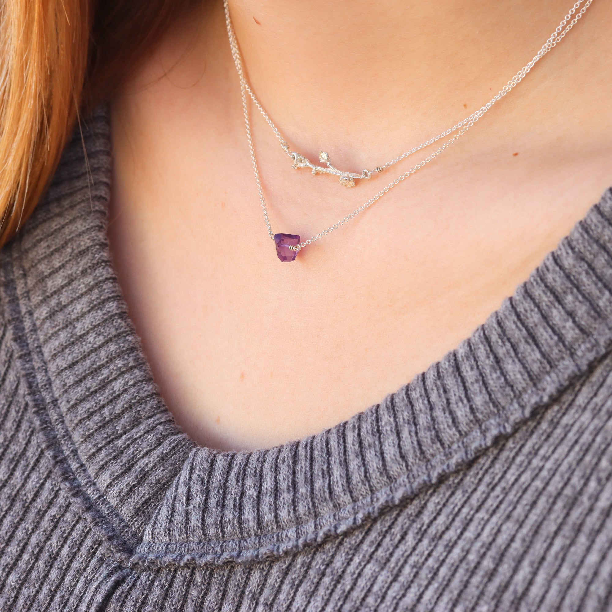 Cherry Blossom Branch Necklace