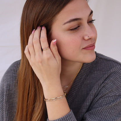 Chunky Paperclip Chain Bracelet in Gold