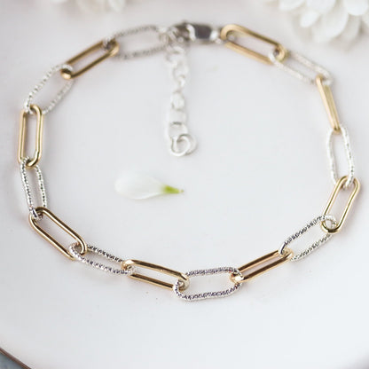 Chunky Paperclip Chain Bracelet in Gold