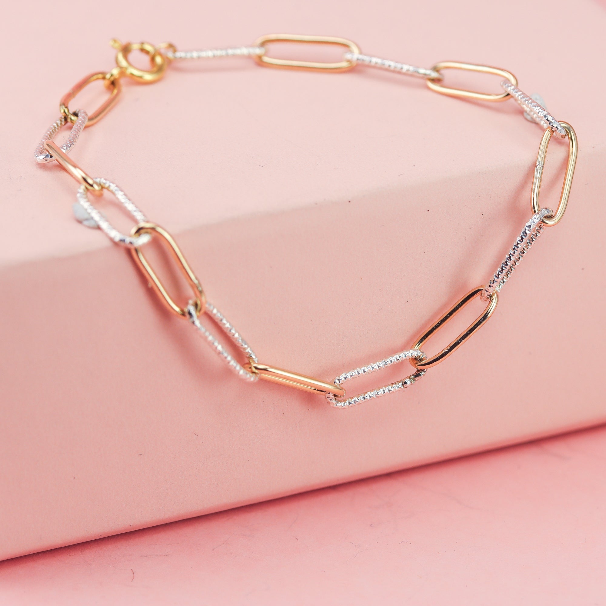 Chunky Paperclip Chain Bracelet in Gold and Silver