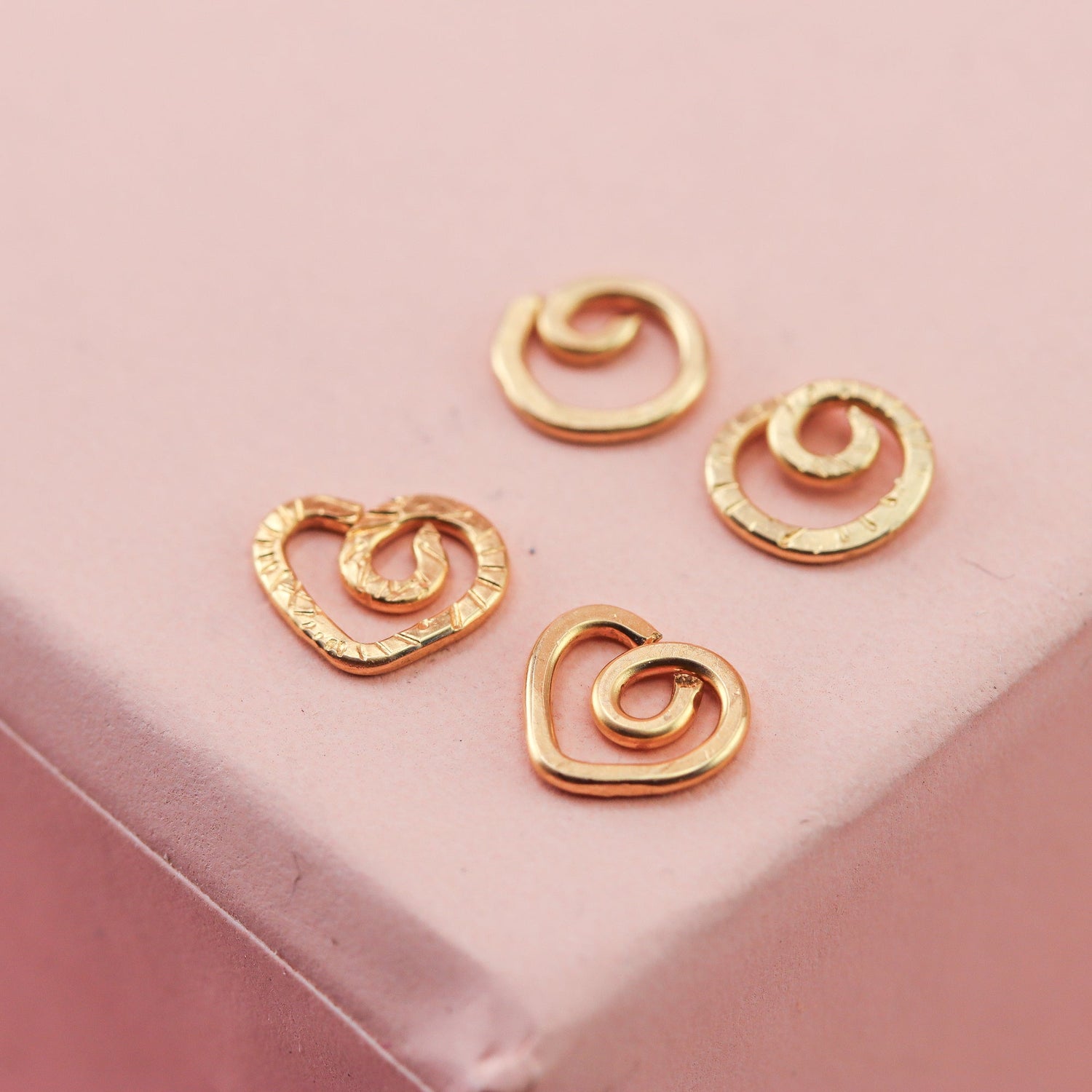 Earring Jackets in Circles and Hearts