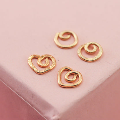 Earring Jackets in Circles and Hearts