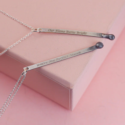 Engraved Matchstick Necklace