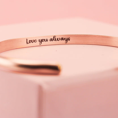 Engraved Rose Gold Cuff