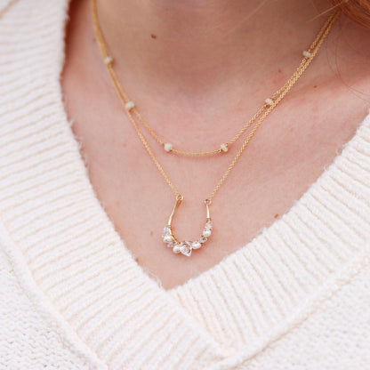 Floating White Opal Necklace