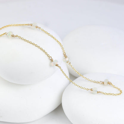 Floating White Opal Necklace