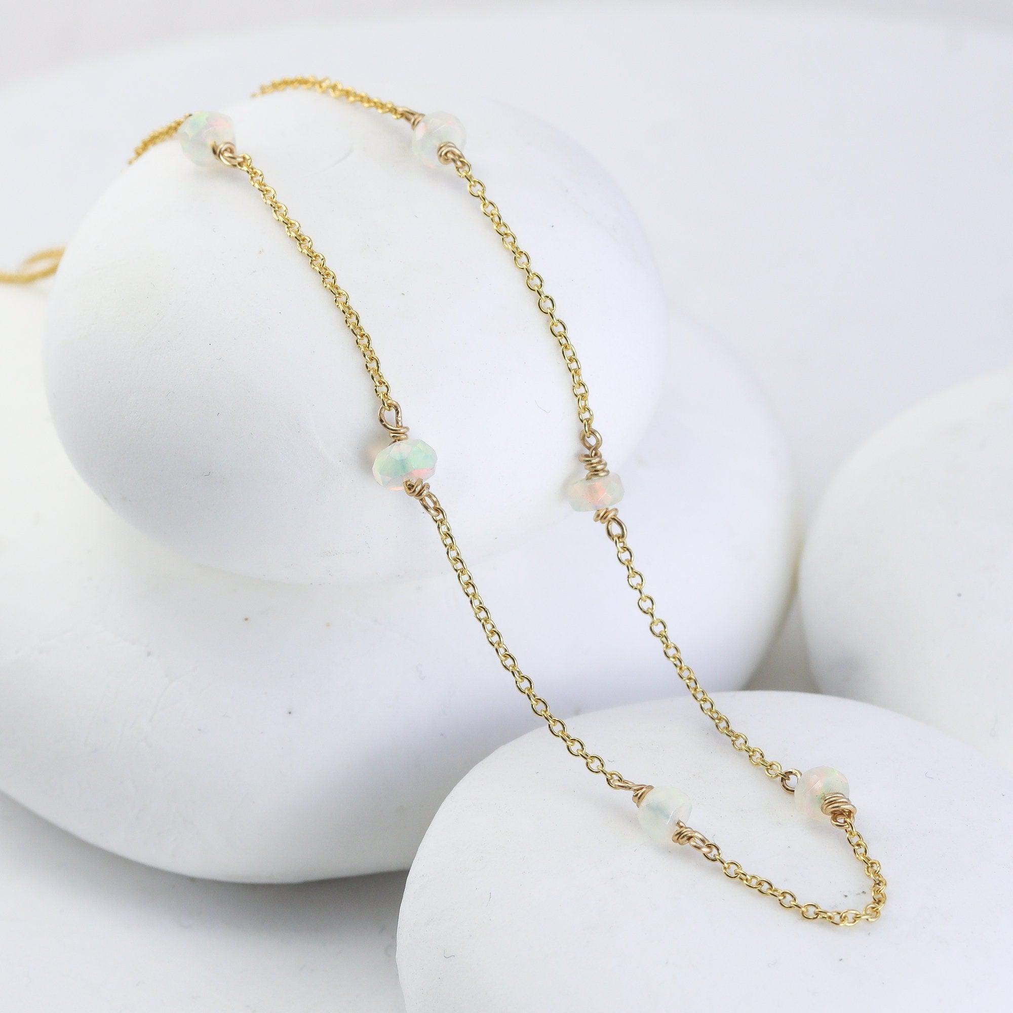 Floating White Opal Necklace