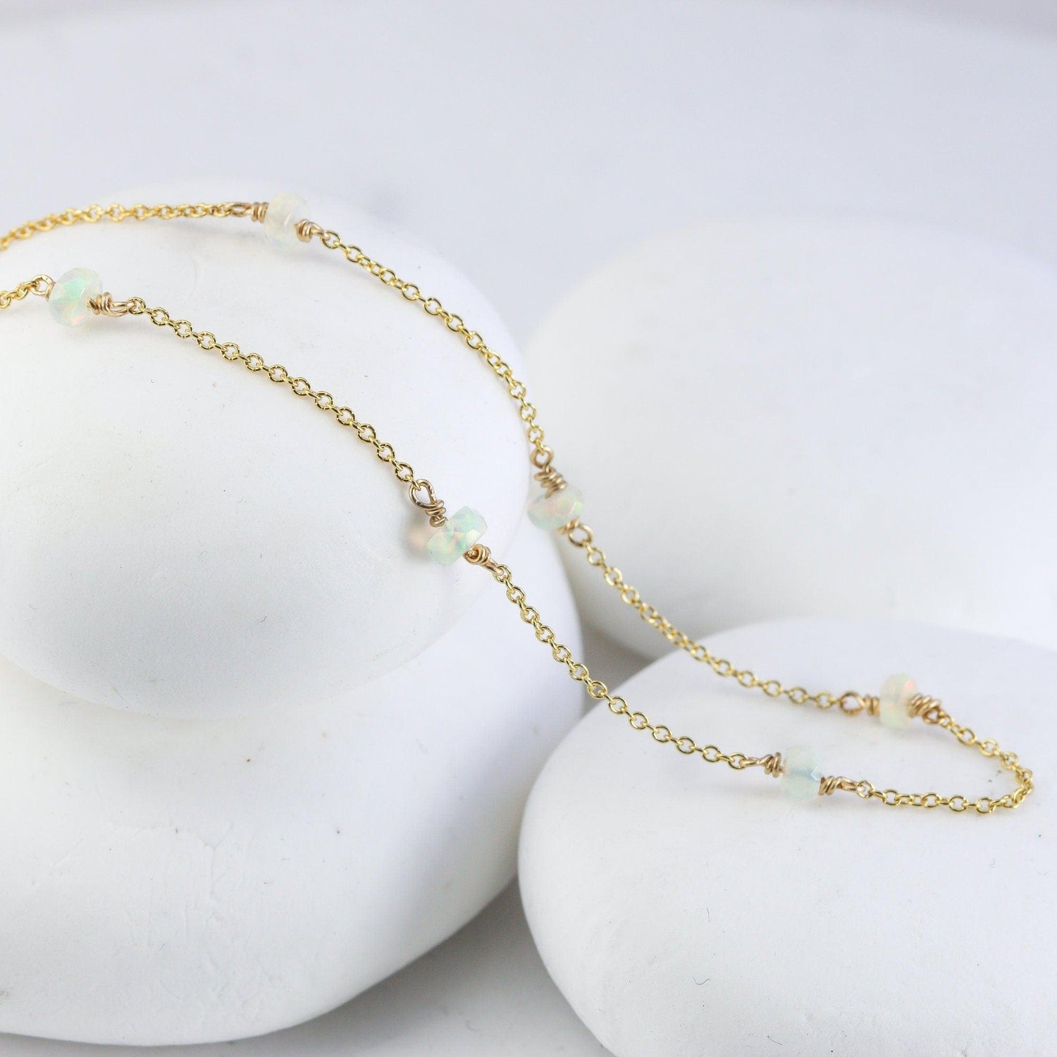 Floating White Opal Necklace