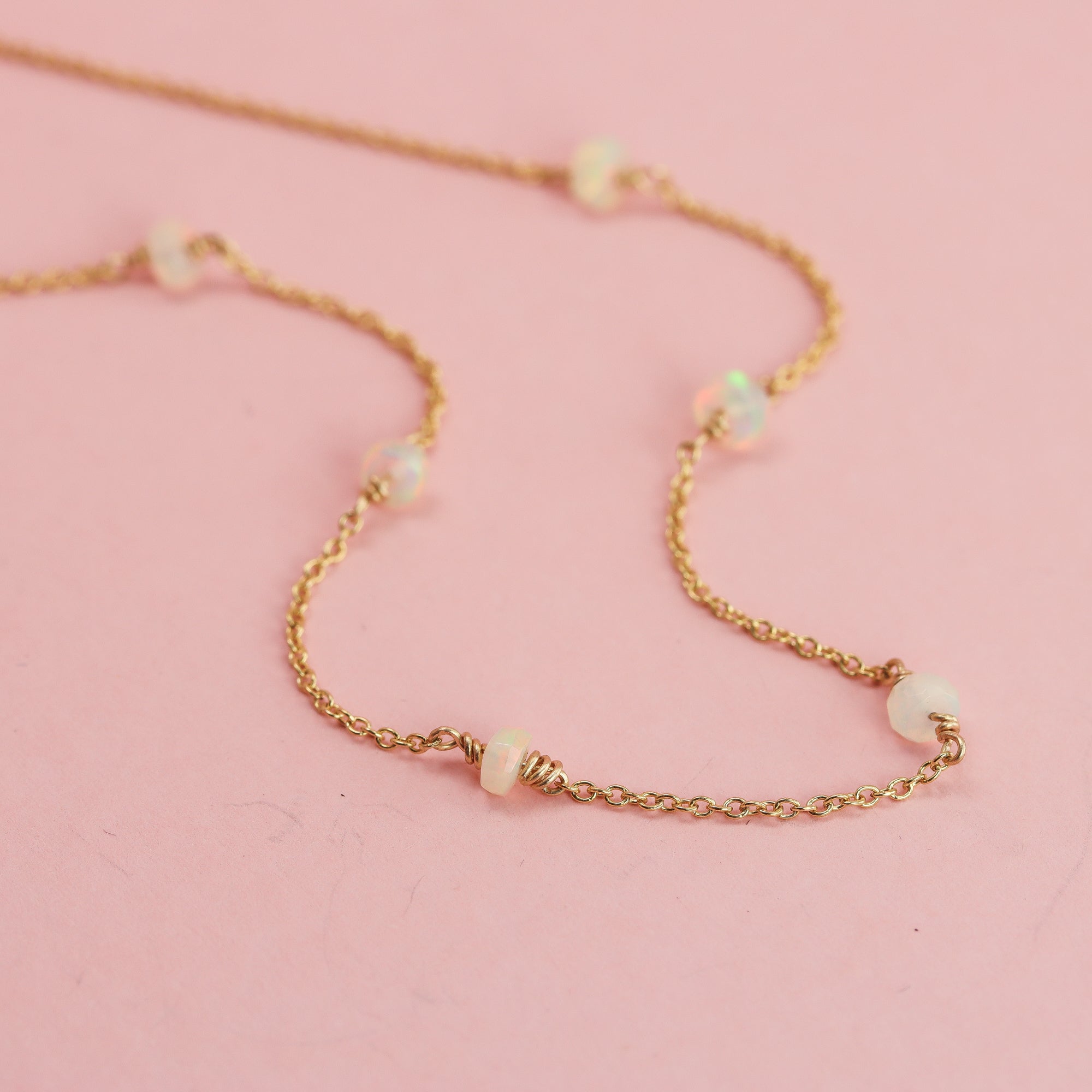 Floating White Opal Necklace