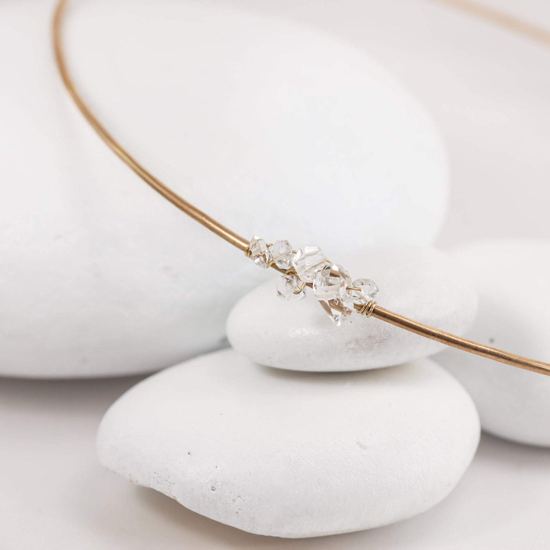 Gold Headband with Herkimer Diamonds