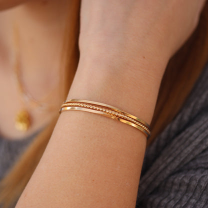 Gold Twist Cuff Bracelet