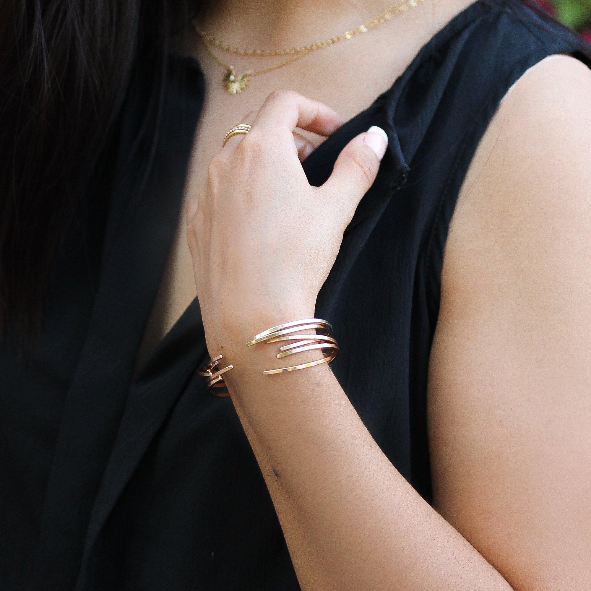 Gold Twist Cuff Bracelet