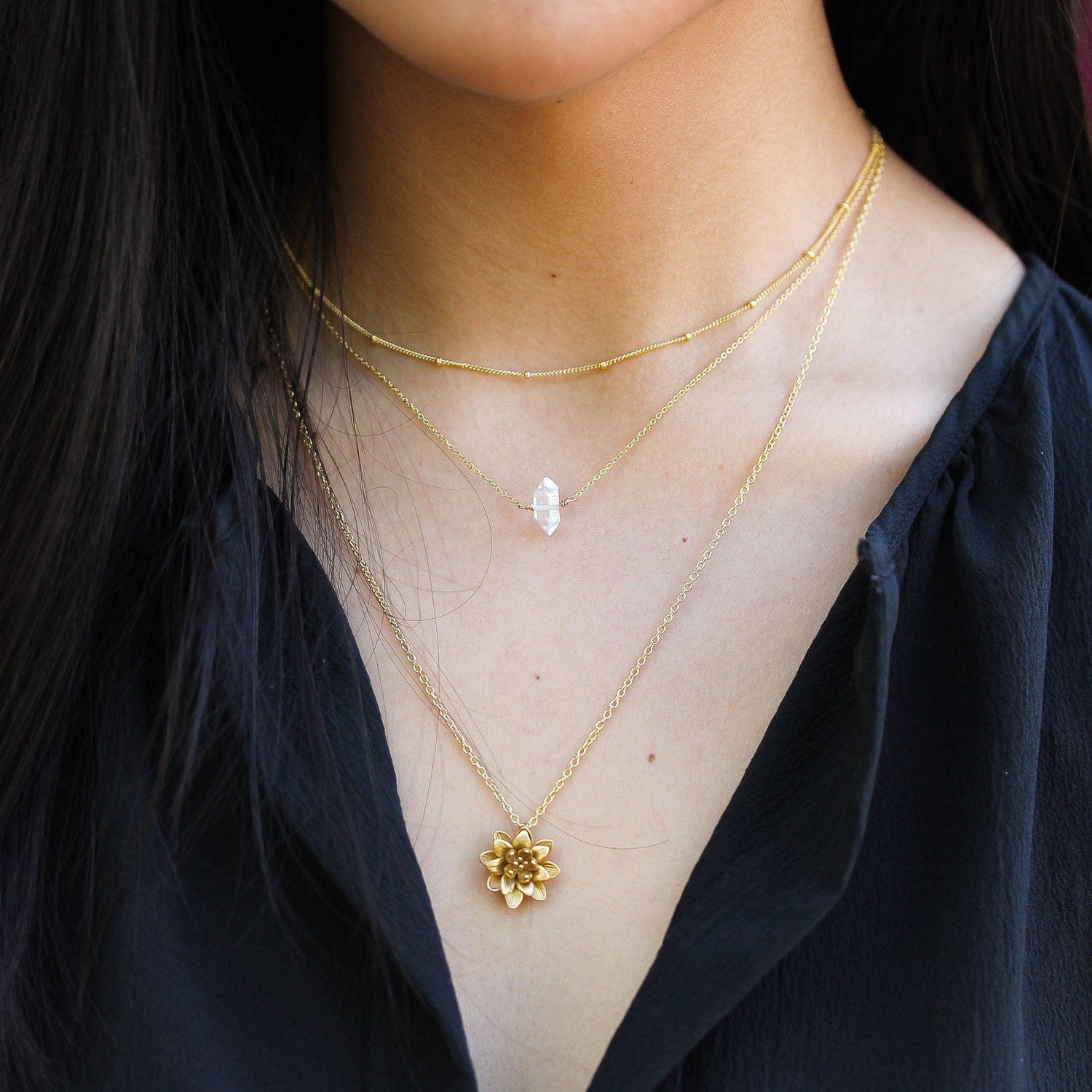 Golden Lotus Necklace