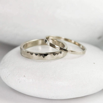 Hammered 14K Gold Wedding Band