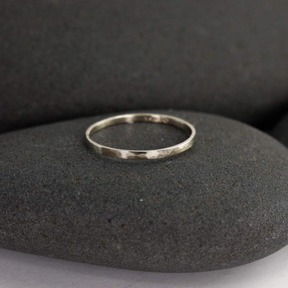 Hammered 14K Gold Wedding Band