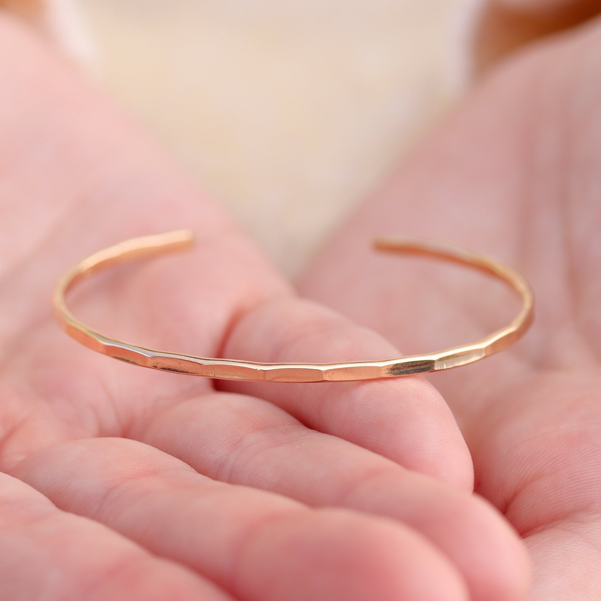 Hammered Gold Signature Cuff Bracelet