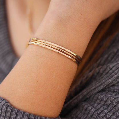 Hammered Gold Signature Cuff Bracelet