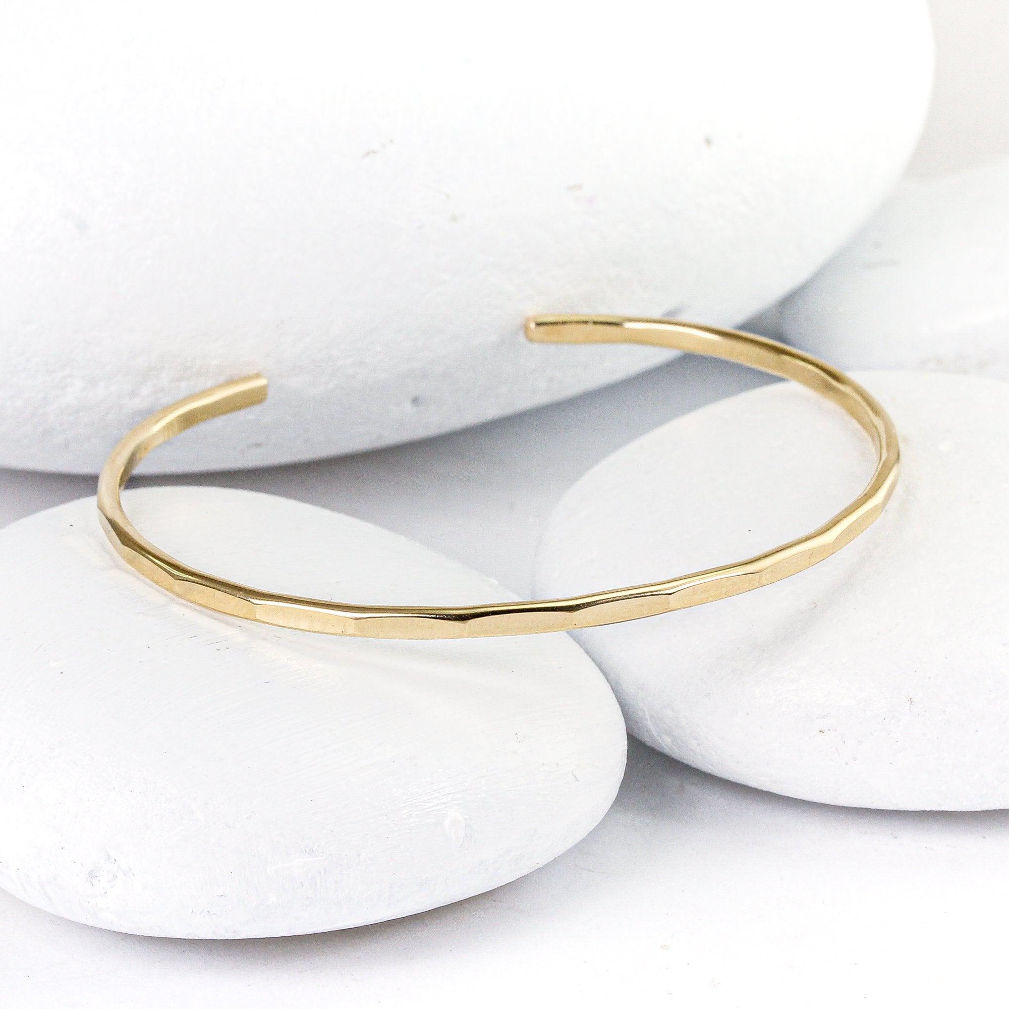 Hammered Gold Signature Cuff Bracelet