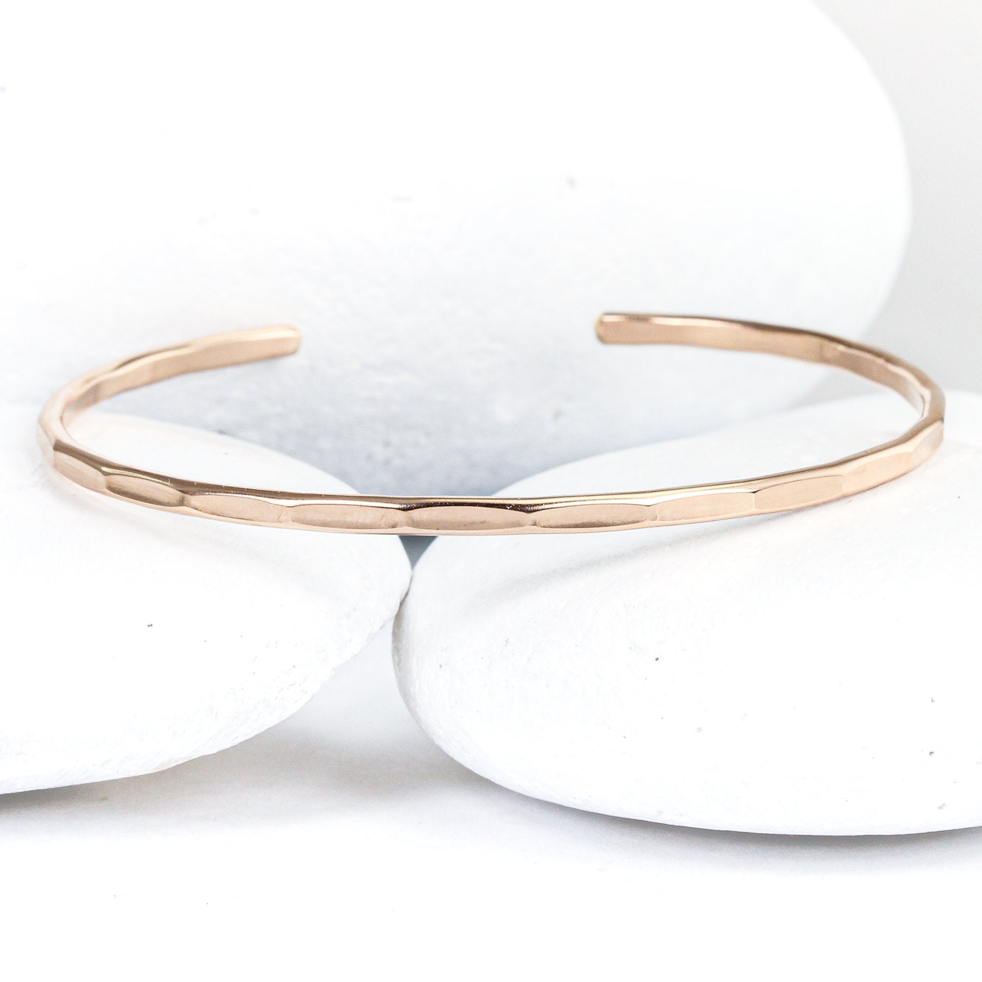 Hammered Rose Gold Signature Cuff Bracelet