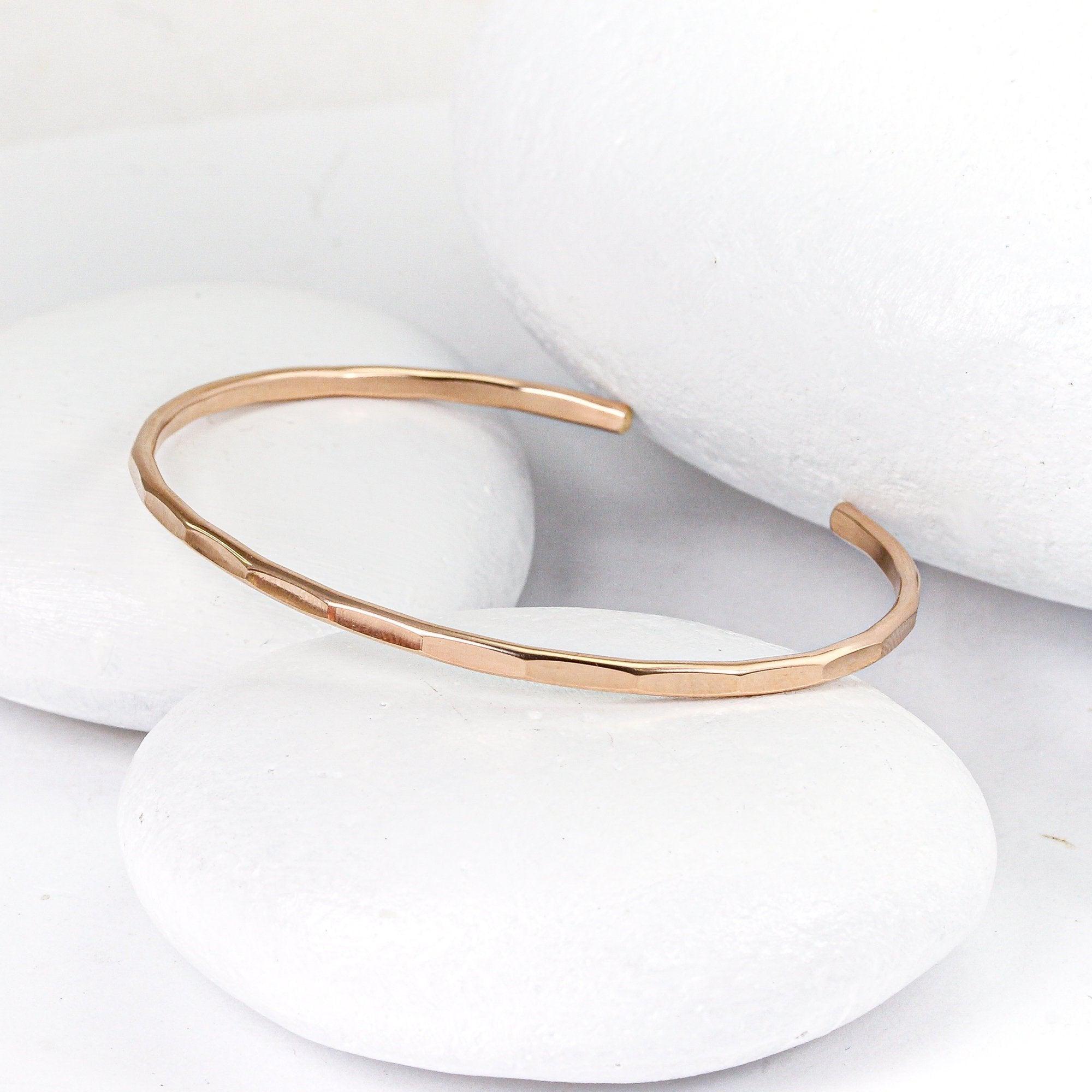 Hammered Rose Gold Signature Cuff Bracelet