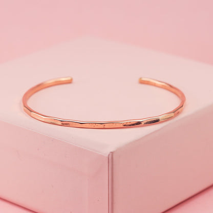 Hammered Rose Gold Signature Cuff Bracelet