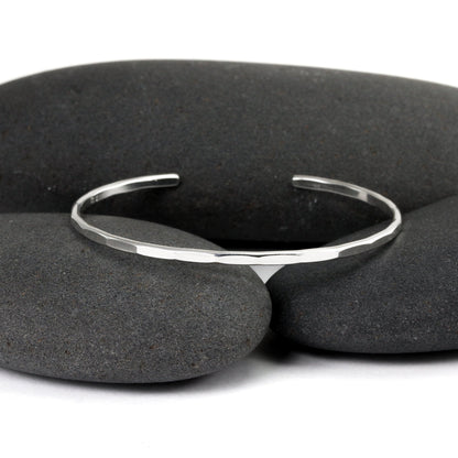 Hammered Silver Signature Cuff Bracelet