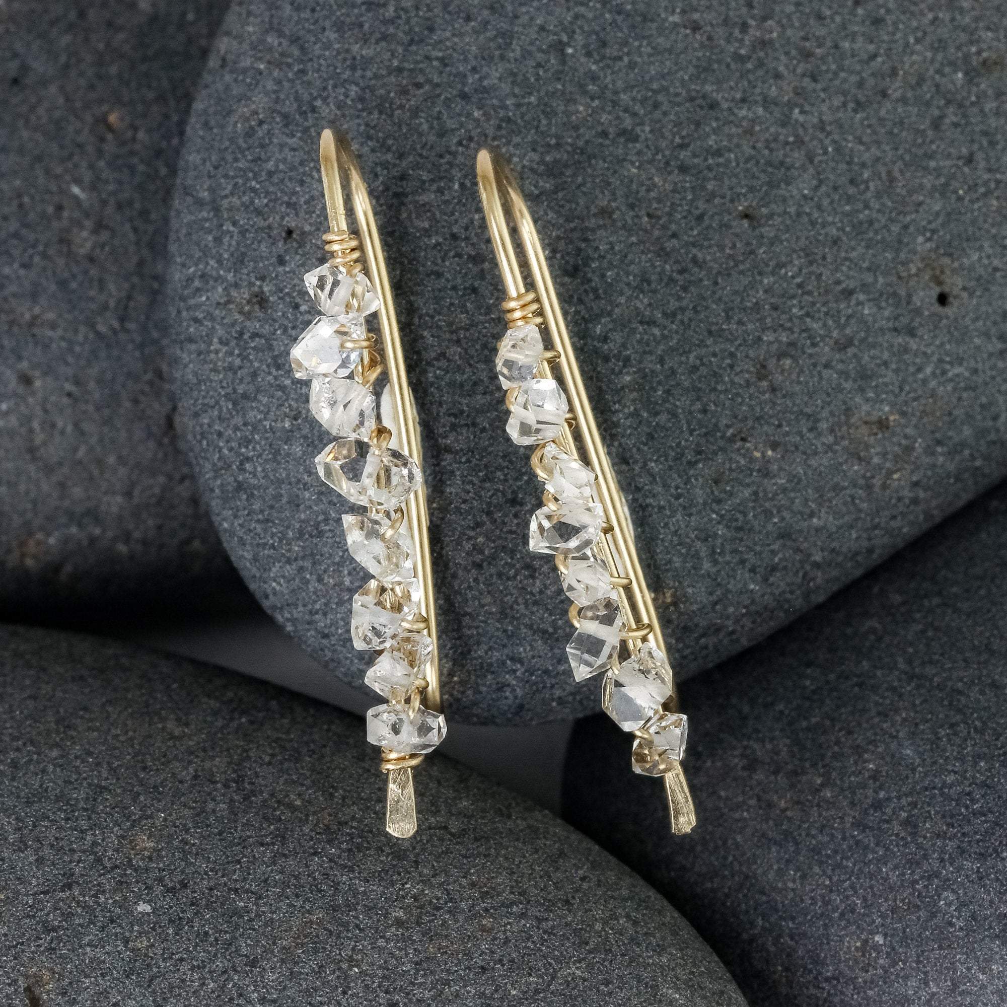 Herkimer Diamond Ear Climbers