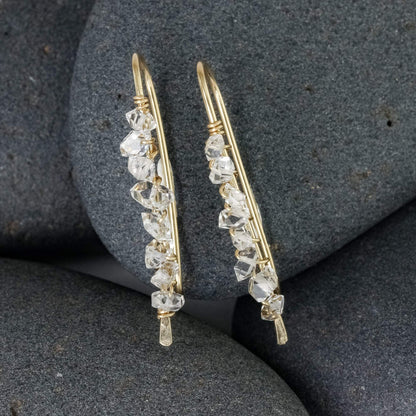 Herkimer Diamond Ear Climbers