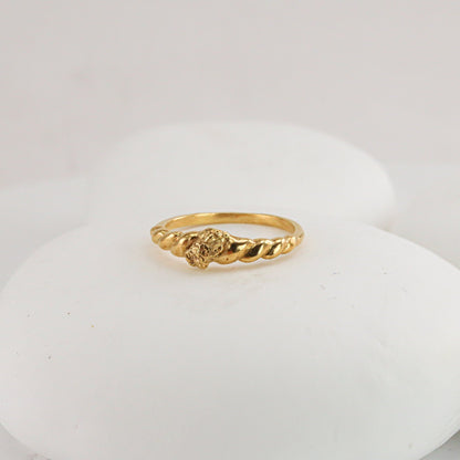 Hollyhock Croissant Ring