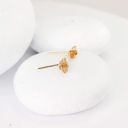 Imperial Topaz Crystal Stud Earrings in 14K