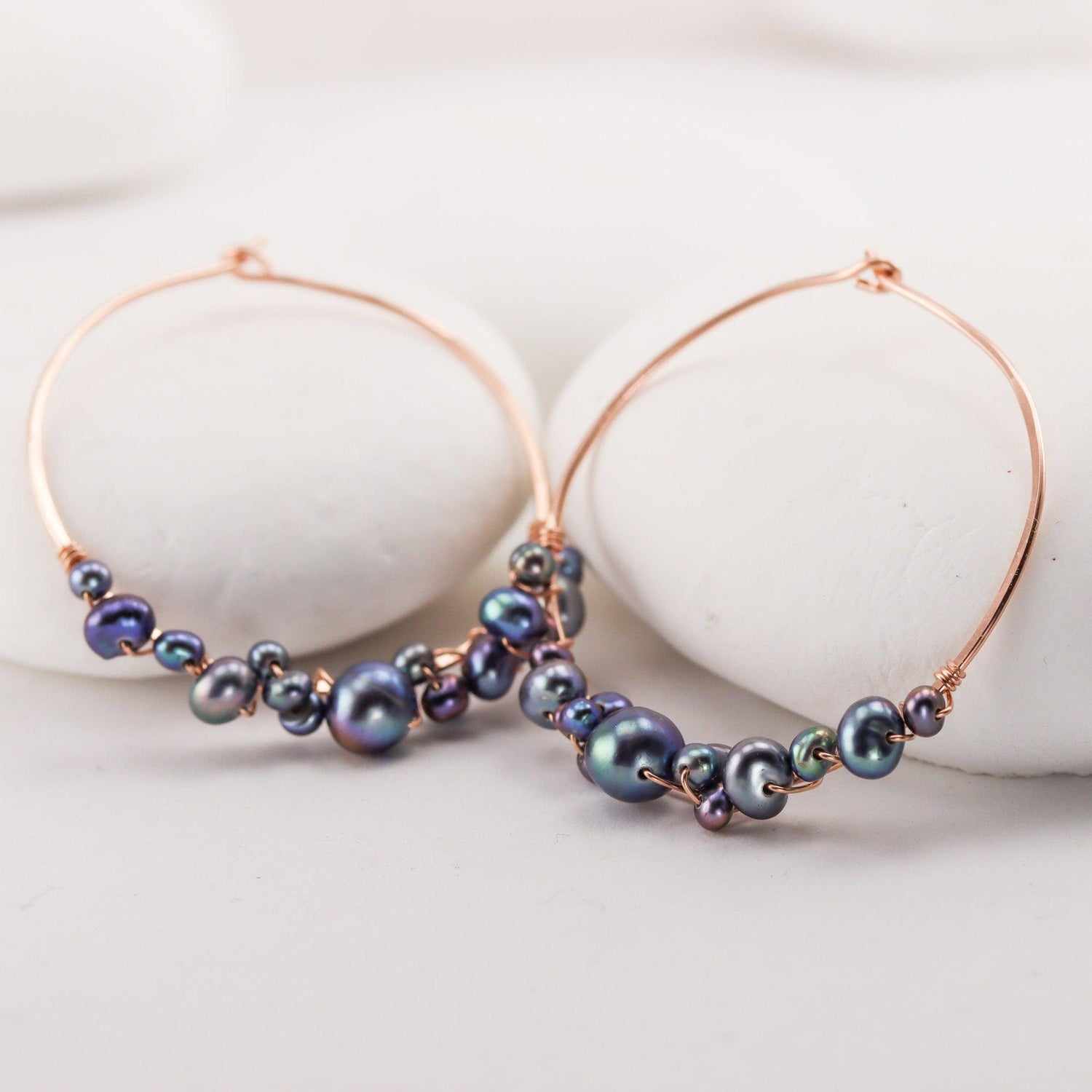 Large Bubbly Pearl Hoops