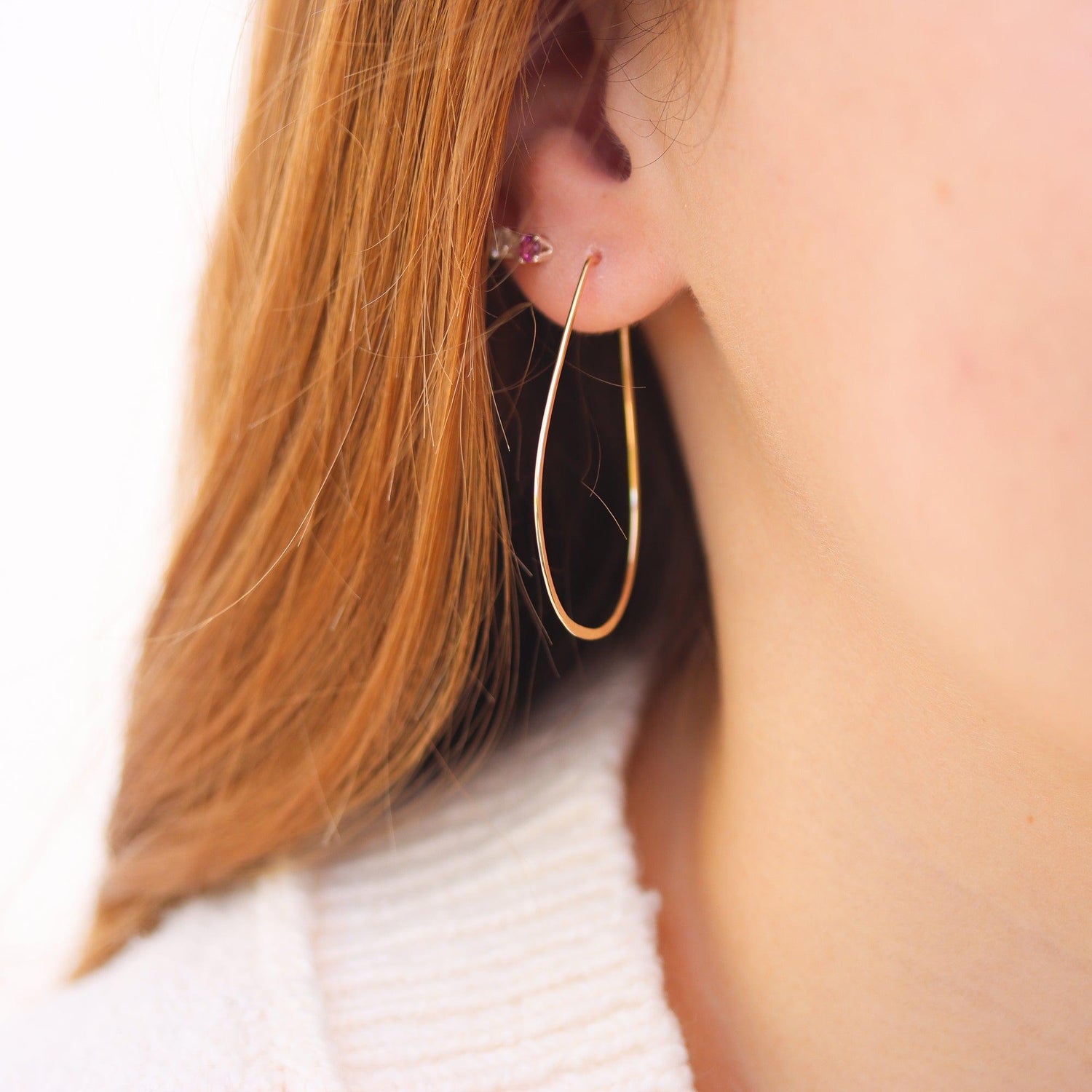 Large Teardrop Hoop Earrings