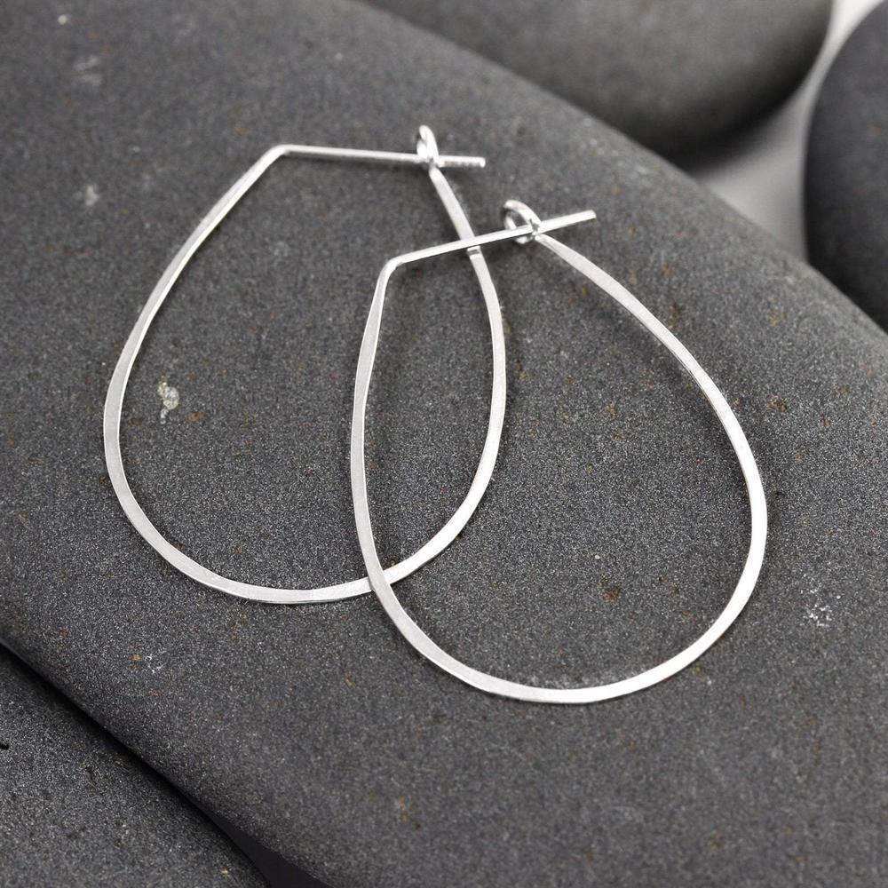 Large Teardrop Hoop Earrings