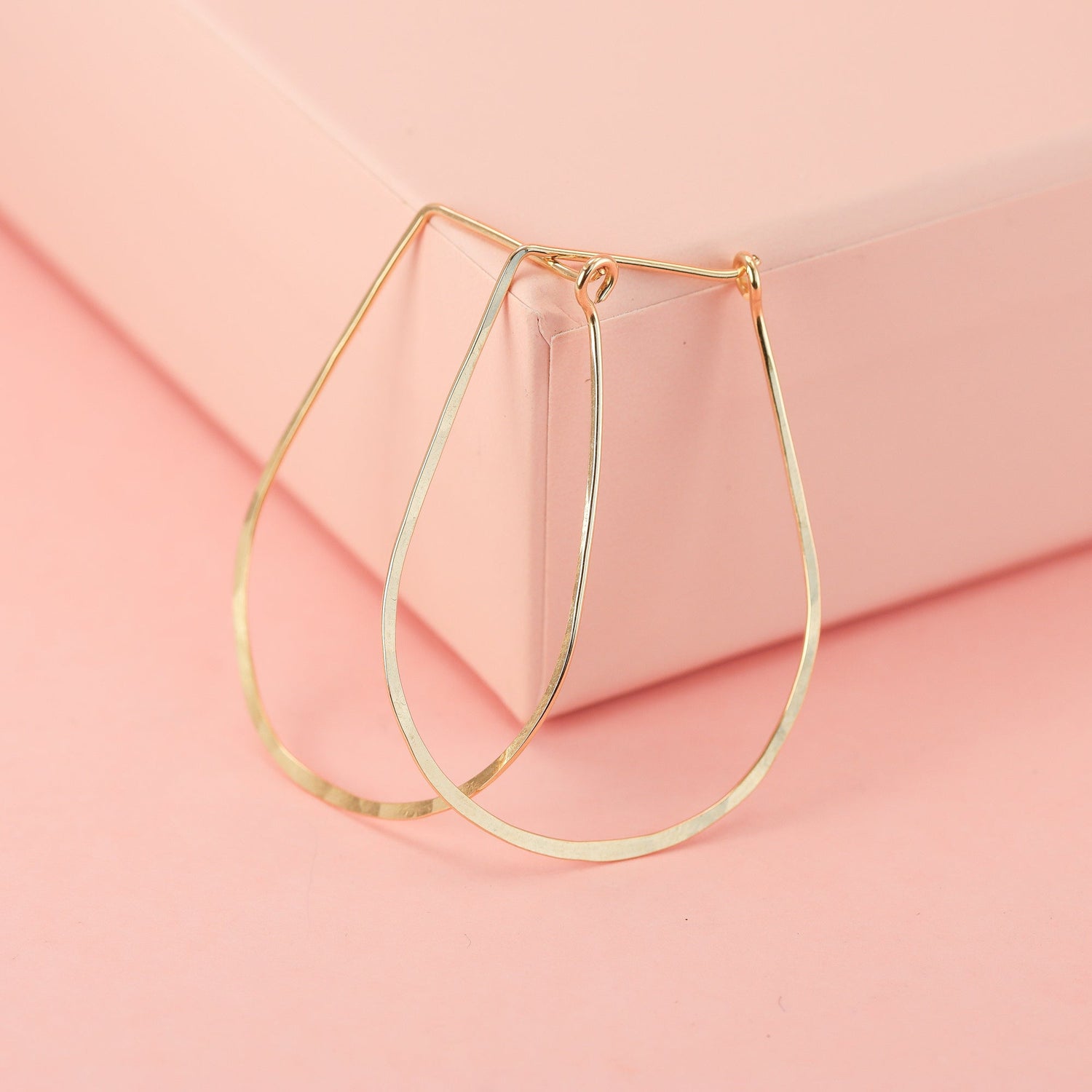 Large Teardrop Hoop Earrings