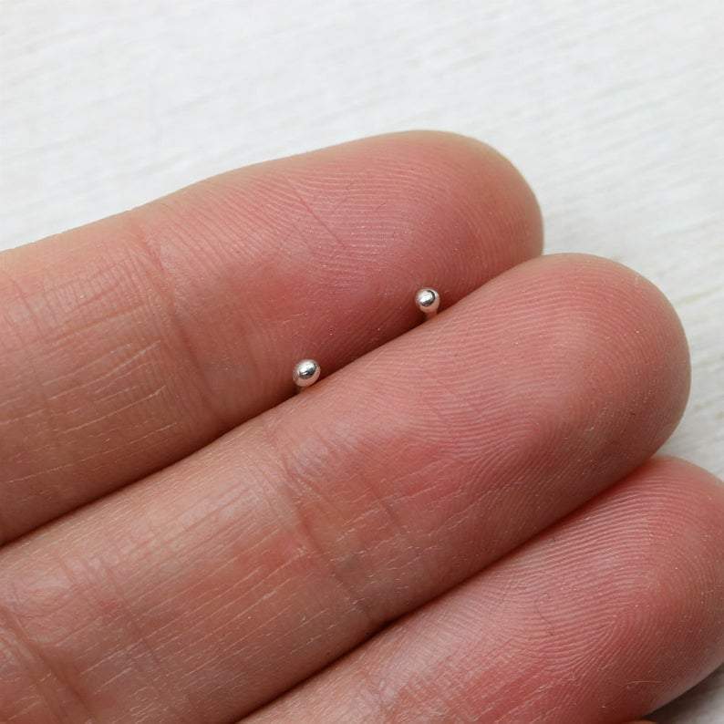 Mini Ball Silver Stud Earrings