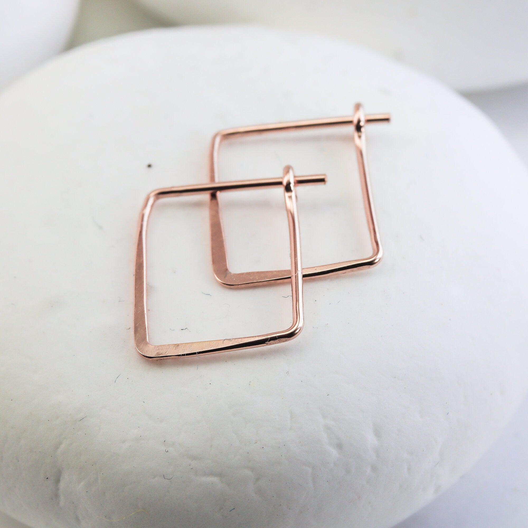 Mini Huggie Rectangle Hoops