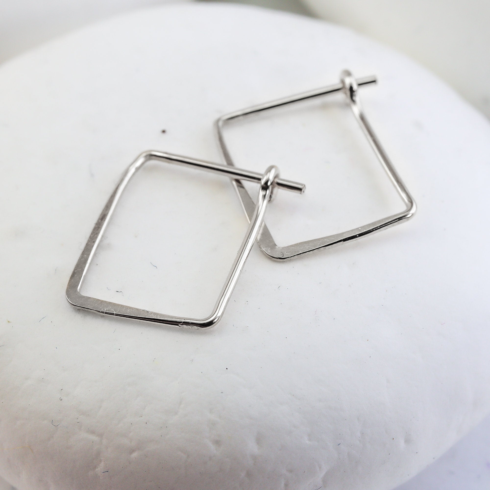 Mini Huggie Rectangle Hoops