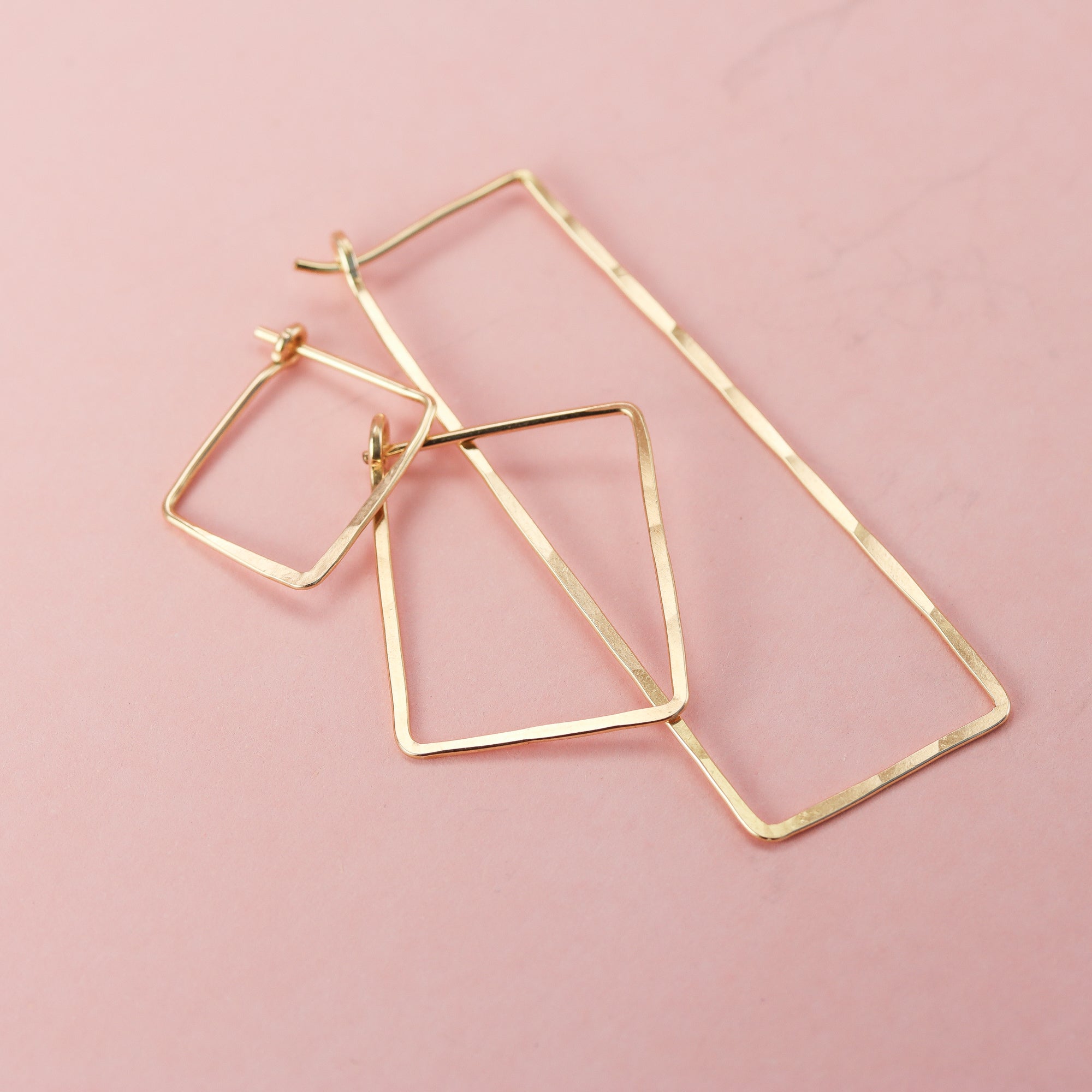 Mini Huggie Rectangle Hoops