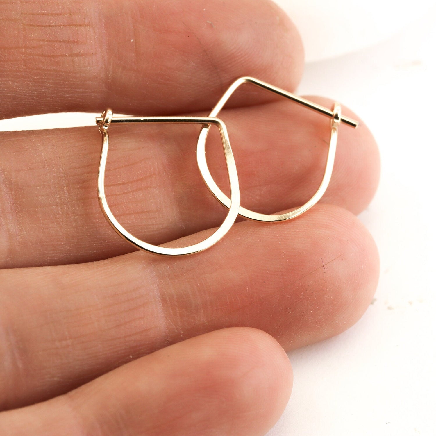 Mini Huggie Teardrop Hoops