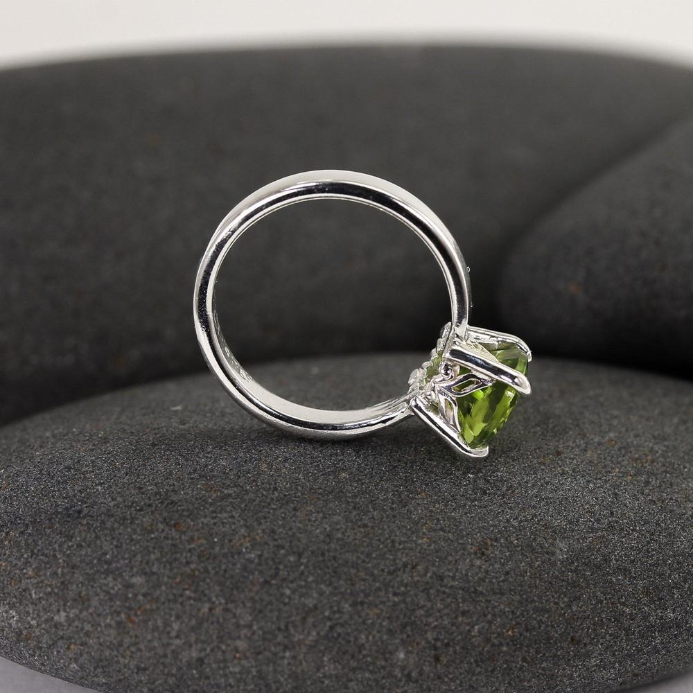 Peridot Gemstone Ring in Silver