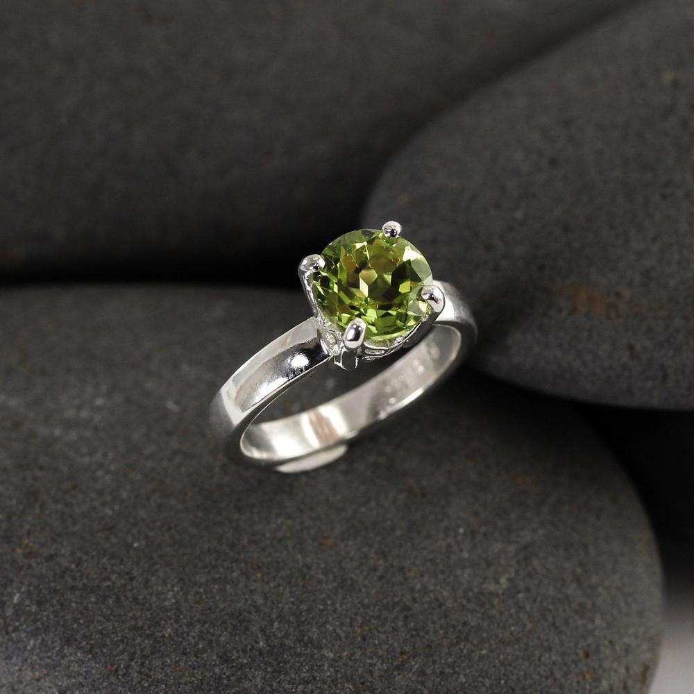 Peridot Gemstone Ring in Silver