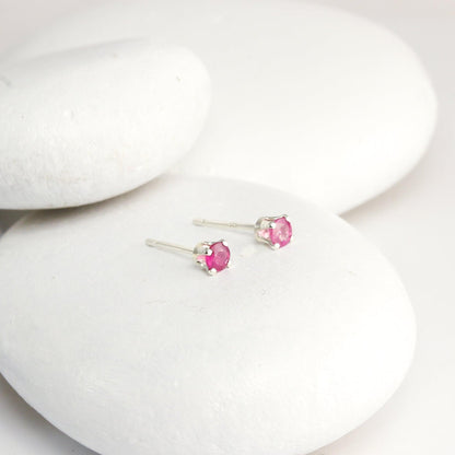 Pink Sapphire Mini Studs