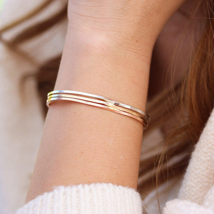 Rose Gold Twist Cuff Bracelet