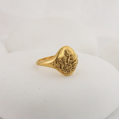 Signet Ring with Roses